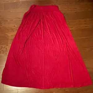 Red Burgundy Maxi Skirt